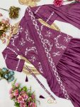 DESIGNER CHINO N MULTI THREAD EMBROIDERY SEQUENCE WORK LEHENGA SAREE WITH BLOUSE AND WAIST BELT PARTY WEAR WHOLESALE PRICE ETHNIC GARMENT (2)