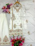 DESIGNER CHINON EMBROIDERY CODING SEQUENCE WORK TOP PALAZZO WITH DUPATTA FESTIVE WEAR WHOLESALE PRICE ETHNIC GARMENT (3)