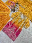DESIGNER CHINON EMBROIDERY CODING SEQUENCE WORK TOP PALAZZO WITH DUPATTA FESTIVE WEAR WHOLESALE PRICE ETHNIC GARMENT (4)