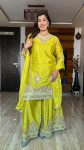 DESIGNER CHINON EMBROIDERY CODING SEQUENCE WORK TOP PALAZZO WITH DUPATTA PARTY WEAR WHOLESALE PRICE ETHNIC GARMENT (9)