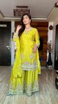 DESIGNER CHINON EMBROIDERY CODING SEQUENCE WORK TOP PALAZZO WITH DUPATTA PARTY WEAR WHOLESALE PRICE ETHNIC GARMENT (9)