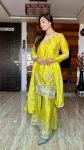 DESIGNER CHINON EMBROIDERY CODING SEQUENCE WORK TOP PALAZZO WITH DUPATTA PARTY WEAR WHOLESALE PRICE ETHNIC GARMENT (9)
