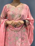 DESIGNER CHINON EMBROIDERY SEQUENCE THREAD WORK TOP PALAZZO WITH DUPATTA FESTIVE WEAR WHOLESALE PRICE ETHNIC GARMENT (4)