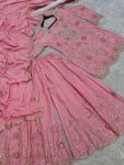 DESIGNER CHINON EMBROIDERY SEQUENCE THREAD WORK TOP PALAZZO WITH DUPATTA FESTIVE WEAR WHOLESALE PRICE ETHNIC GARMENT (4)