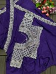 DESIGNER CHINON EMBROIDERY SEQUENCE WORK LEHENGA SAREE WITH STITCHED BLOUSE PARTY WEAR WHOLESALE PRICE ETHNIC GARMENT (4)