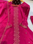 DESIGNER CHINON EMBROIDERY SEQUENCE WORK TOP BOTTOM WITH DUPATTA PARTY WEAR WHOLESALE PRICE ETHNIC GARMENT (4)