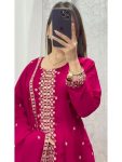 DESIGNER CHINON EMBROIDERY SEQUENCE WORK TOP BOTTOM WITH DUPATTA PARTY WEAR WHOLESALE PRICE ETHNIC GARMENT (4)