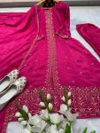DESIGNER CHINON EMBROIDERY SEQUENCE WORK TOP BOTTOM WITH DUPATTA PARTY WEAR WHOLESALE PRICE ETHNIC GARMENT (4)