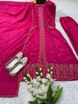 DESIGNER CHINON EMBROIDERY SEQUENCE WORK TOP BOTTOM WITH DUPATTA PARTY WEAR WHOLESALE PRICE ETHNIC GARMENT (4)