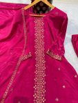 DESIGNER CHINON EMBROIDERY SEQUENCE WORK TOP BOTTOM WITH DUPATTA PARTY WEAR WHOLESALE PRICE ETHNIC GARMENT (4)