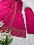 DESIGNER CHINON EMBROIDERY SEQUENCE WORK TOP BOTTOM WITH DUPATTA PARTY WEAR WHOLESALE PRICE ETHNIC GARMENT (4)