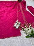 DESIGNER CHINON EMBROIDERY SEQUENCE WORK TOP BOTTOM WITH DUPATTA PARTY WEAR WHOLESALE PRICE ETHNIC GARMENT (4)