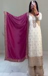 DESIGNER CHINON EMBROIDERY SEQUENCE WORK TOP PALAZZO WITH DUPATTA RANI