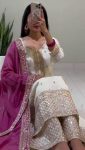 DESIGNER CHINON EMBROIDERY SEQUENCE WORK TOP PALAZZO WITH DUPATTA FESTIVE WEAR WHOLESALE PRICE ETHNIC GARMENT (4)