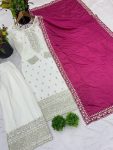 DESIGNER CHINON EMBROIDERY SEQUENCE WORK TOP PALAZZO WITH DUPATTA FESTIVE WEAR WHOLESALE PRICE ETHNIC GARMENT (4)