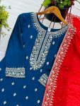 DESIGNER CHINON EMBROIDERY SEQUENCE WORK TOP PALAZZO WITH DUPATTA PARTY WEAR WHOLESALE PRICE ETHNIC GARMENT (17)