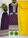 DESIGNER CHINON EMBROIDERY SEQUENCE WORK TOP PALAZZO WITH DUPATTA PARTY WEAR WHOLESALE PRICE ETHNIC GARMENT (3)