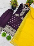 DESIGNER CHINON EMBROIDERY SEQUENCE WORK TOP PALAZZO WITH DUPATTA PARTY WEAR WHOLESALE PRICE ETHNIC GARMENT (3)