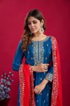 DESIGNER CHINON EMBROIDERY SEQUENCE WORK TOP PALAZZO WITH DUPATTA PARTY WEAR WHOLESALE PRICE ETHNIC GARMENT (17)