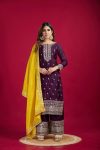 DESIGNER CHINON EMBROIDERY SEQUENCE WORK TOP PALAZZO WITH DUPATTA PARTY WEAR WHOLESALE PRICE ETHNIC GARMENT (3)