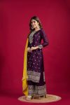 DESIGNER CHINON EMBROIDERY SEQUENCE WORK TOP PALAZZO WITH DUPATTA PARTY WEAR WHOLESALE PRICE ETHNIC GARMENT (3)