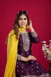 DESIGNER CHINON EMBROIDERY SEQUENCE WORK TOP PALAZZO WITH DUPATTA PARTY WEAR WHOLESALE PRICE ETHNIC GARMENT (3)