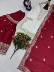 DESIGNER CHINON EMBROIDERY SEQUENCE WORK TOP SHARARA WITH DUPATTA PARTY WEAR WHOLESALE PRICE ETHNIC GARMENT (3)