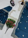 DESIGNER CHINON EMBROIDERY SEQUENCE WORK TOP SHARARA WITH DUPATTA PARTY WEAR WHOLESALE PRICE ETHNIC GARMENT (4)
