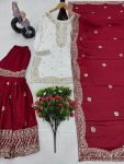DESIGNER CHINON EMBROIDERY SEQUENCE WORK TOP SHARARA WITH DUPATTA PARTY WEAR WHOLESALE PRICE ETHNIC GARMENT (3)