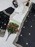 DESIGNER CHINON EMBROIDERY SEQUENCE WORK TOP SHARARA WITH DUPATTA PARTY WEAR WHOLESALE PRICE ETHNIC GARMENT (2)