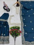 DESIGNER CHINON EMBROIDERY SEQUENCE WORK TOP SHARARA WITH DUPATTA PARTY WEAR WHOLESALE PRICE ETHNIC GARMENT (4)