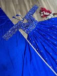 DESIGNER CHINON EMBROIDERY THREAD WORK GOWN WITH DUPATTA FESTIVE WEAR WHOLESALE PRICE ETHNIC GARMENT (5)