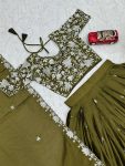 DESIGNER CHINON EMBROIDERY THREAD WORK LEHENGA CHOLI WITH DUPATTA FESTIVE WEAR WHOLESALE PRICE ETHNIC GARMENT (2)