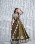 DESIGNER CHINON EMBROIDERY THREAD WORK LEHENGA CHOLI WITH DUPATTA FESTIVE WEAR WHOLESALE PRICE ETHNIC GARMENT (2)