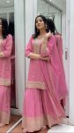 DESIGNER CHINON EMBROIDREY SEQUENEC WORK TOP SHARARA WITH DUPATTA PARTY WEAR WHOLESALE PRICE ETHNIC GARMENT (6)