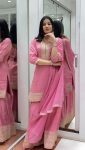 DESIGNER CHINON EMBROIDREY SEQUENEC WORK TOP SHARARA WITH DUPATTA PARTY WEAR WHOLESALE PRICE ETHNIC GARMENT (6)
