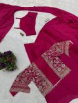 DESIGNER CHINON PLAIN READY TO WEAR SAREE WITH STITCHED BLOUSE AND EMBROIDERY WITH FANCY LACE WORK KOTI PARTY WEAR WHOLESALE PRICE ETHNIC GARMENT (5)