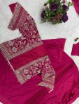 DESIGNER CHINON PLAIN READY TO WEAR SAREE WITH STITCHED BLOUSE AND EMBROIDERY WITH FANCY LACE WORK KOTI PARTY WEAR WHOLESALE PRICE ETHNIC GARMENT (5)