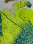 DESIGNER CHINON SILK DIGITAL PRINTED WITH EMBROIDERY AND PERAL STONE WORK TOP BOTTOM WITH DUPATTA FESTIVE WEAR WHOLESALE PRICE ETHNIC GARMENT (4)