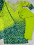 DESIGNER CHINON SILK DIGITAL PRINTED WITH EMBROIDERY AND PERAL STONE WORK TOP BOTTOM WITH DUPATTA FESTIVE WEAR WHOLESALE PRICE ETHNIC GARMENT (4)