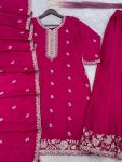 DESIGNER CHINON SILK EMBROIDERY AND SEQUENCE WORK TOP PALAZZO WITH DUPATTA FESTIVE WEAR WHOLESALE PRICE ETHNIC GARMENT (3)