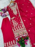 DESIGNER CHINON SILK EMBROIDERY CODING DORI SEQUENCE WORK TOP PALAZZO WITH DUPATTA FESTIVE WEAR WHOLESALE PRICE ETHNIC GARMENT (3)