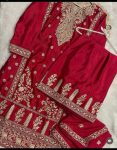 DESIGNER CHINON SILK EMBROIDERY CODING DORI SEQUENCE WORK TOP PALAZZO WITH DUPATTA FESTIVE WEAR WHOLESALE PRICE ETHNIC GARMENT (3)