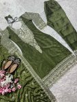DESIGNER CHINON SILK EMBROIDERY CODING SEQUENCE WORK TOP BOTTOM WITH DUPATTA PARTY WEAR WHOLESALE PRICE ETHNIC GARMENT (10)