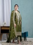 DESIGNER CHINON SILK EMBROIDERY CODING SEQUENCE WORK TOP BOTTOM WITH DUPATTA PARTY WEAR WHOLESALE PRICE ETHNIC GARMENT (10)