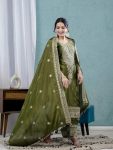 DESIGNER CHINON SILK EMBROIDERY CODING SEQUENCE WORK TOP BOTTOM WITH DUPATTA PARTY WEAR WHOLESALE PRICE ETHNIC GARMENT (10)