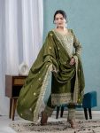 DESIGNER CHINON SILK EMBROIDERY CODING SEQUENCE WORK TOP BOTTOM WITH DUPATTA PARTY WEAR WHOLESALE PRICE ETHNIC GARMENT (10)