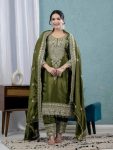 DESIGNER CHINON SILK EMBROIDERY CODING SEQUENCE WORK TOP BOTTOM WITH DUPATTA PARTY WEAR WHOLESALE PRICE ETHNIC GARMENT (10)