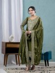 DESIGNER CHINON SILK EMBROIDERY CODING SEQUENCE WORK TOP BOTTOM WITH DUPATTA PARTY WEAR WHOLESALE PRICE ETHNIC GARMENT (10)