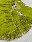 DESIGNER CHINON SILK EMBROIDERY SEQUENCE CODING WORK TOP SHARARA WITH DUPATTA PARTY WEAR WHOLESALE PRICE ETHNIC GARMENT (5)